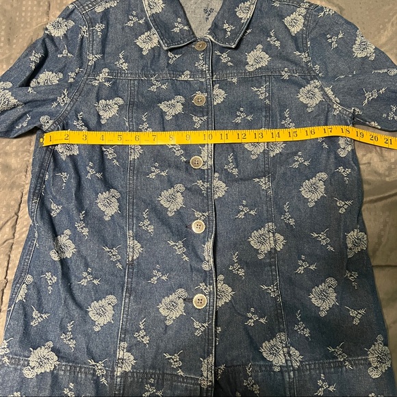 National wildlife floral jean jacket shirt 100% cotton size medium - Picture 2 of 7